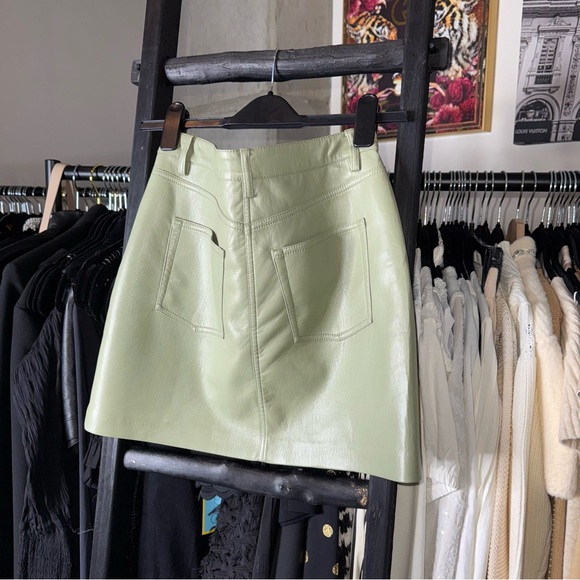Wilfred Sage Green Faux Leather Mini Skirt - Picture 5 of 7